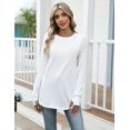 thumbnail image 3 of Zeagoo Tshirts For Women Thumb Hole Cotton Long Sleeve Shirts Tunic Blouses for Leggings, 3 of 6