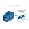 thumbnail image 3 of Monoprice Cat6A RJ45 Toolless 180-Degree Keystone Jack for 22-24AWG Solid Wire, Blue, 3 of 6