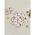 MIPREWUY Baby Girls Swimsuit, Strawberry Print Long Sleeve Bikini with