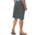 thumbnail image 3 of Unique Bargains Men's Summer Casual Drawstring Elastic Waist Solid Beach Board Shorts Gray 30, 3 of 6