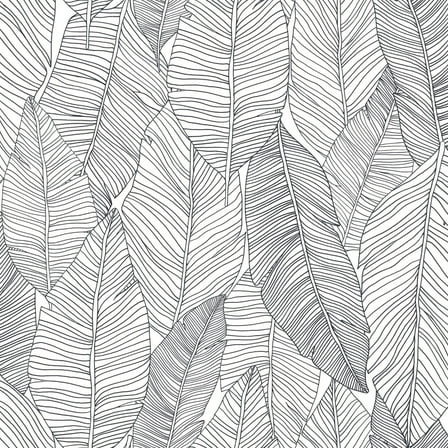 ESTA Home Thuy Grey Banana Leaves Wallpaper, 20.5-in by 33-ft