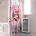 thumbnail image 5 of Eucalyptus Leaves Shower Curtain Pink Eucalyptus Leaf Flower Shower Curtains for Bathroom Decor Vases Floral Shower Curtain Sets with Hooks Waterproof Fabric Bath Curtain Small Stall 36" X 72", 5 of 6