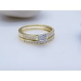 thumbnail image 4 of Dazzlingrock Collection 1.00 Carat (ctw) Princess White Diamond Split Shank Engagement Ring Matching Band Set for Her | 10K Yellow Gold, Size 7, 4 of 5