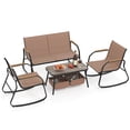 thumbnail image 2 of Costway 4 PCS Patio Furniture Set with 2 Rocking Bistro Chairs 2-Tier Coffee Table, 2 of 10