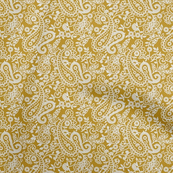 oneOone Cotton Flex Gamboge Yellow Fabric Block Sewing Material Print Fabric By The Yard 40 Inch Wide