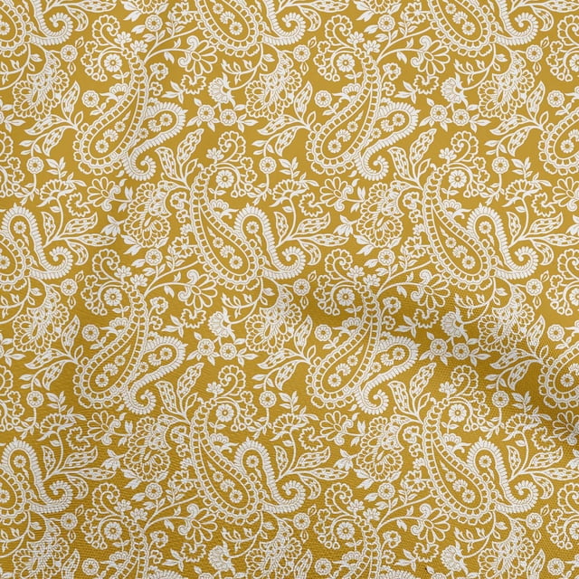 oneOone Cotton Flex Gamboge Yellow Fabric Block Sewing Material Print Fabric By The Yard 40 Inch Wide