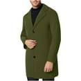 thumbnail image 5 of qolati Mens Wool Blends Trench Coat Single Breasted Notch Lapel Overcoat Mid-Length Classic Pea Top Coat Warm Winter Outwear, 5 of 5