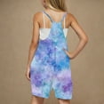 thumbnail image 4 of Girl's Summer Overalls With Pockets Sleeveless Print Strap Shorts Jumpsuit Children Girls Loose Overalls Home School, 4 of 5