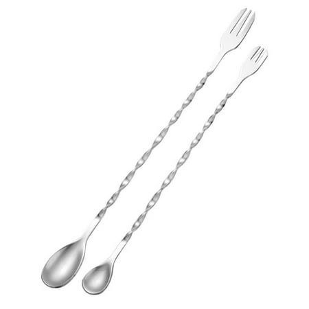 

Kitchen Ice Cream Bartender Double Heads Stainless Steel Coffee Long Handle Mixing Stirrers Bar Spoon Cocktail Stirring Tool Teaspoon 2PCS