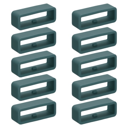 Uxcell 10pcs Watch Band Loops 24mm Silicone Watch Band Keeper Replacement Watch Strap Holder Retainer Wristwatch Strap Fastener Rings Dark Green