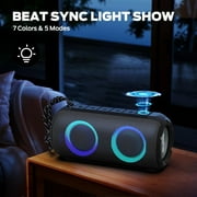 Oraolo Luster Bluetooth Speaker , Portable Speaker with Colorful Lights, Stereo Sound, Bluetooth 5.3, 24H Playtime, IPX6 Waterproof, AUX-in, Speaker for Outdoor Camping