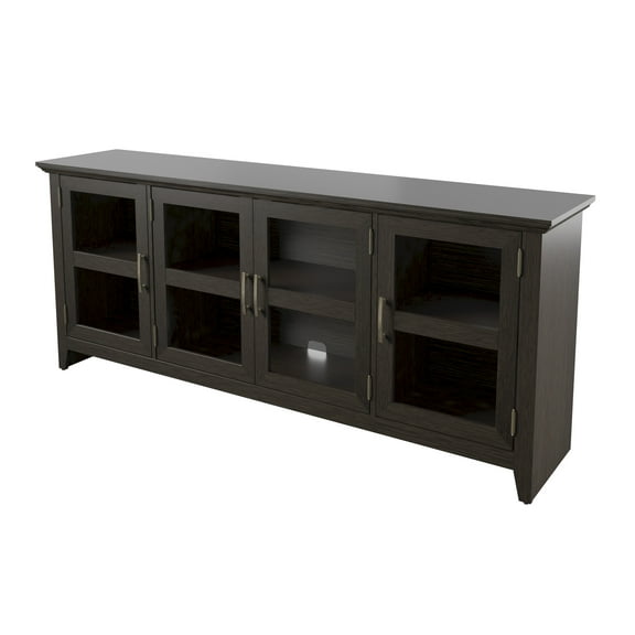 Twin Star Home TV Stand for TVs up to 80" with Clear Glass Doors