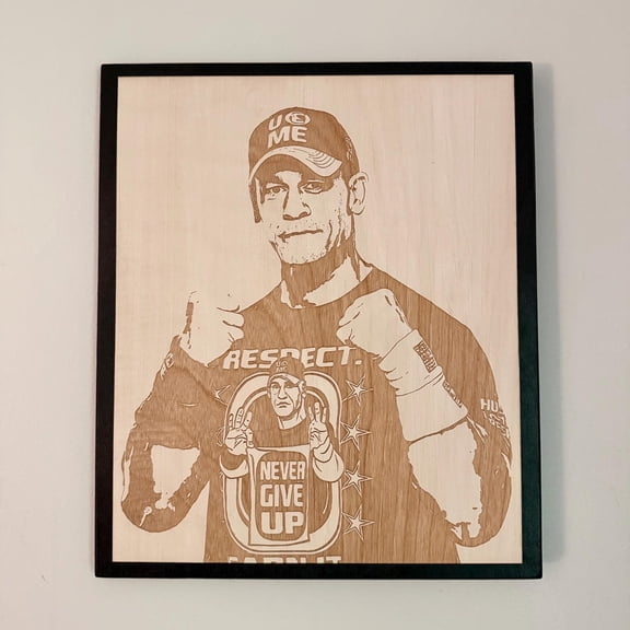 Wrestling Champion John Cena Never Give Up Motivation Wall Decor, Fighter Spirit Illustration Size 24x36 Unframed Poster
