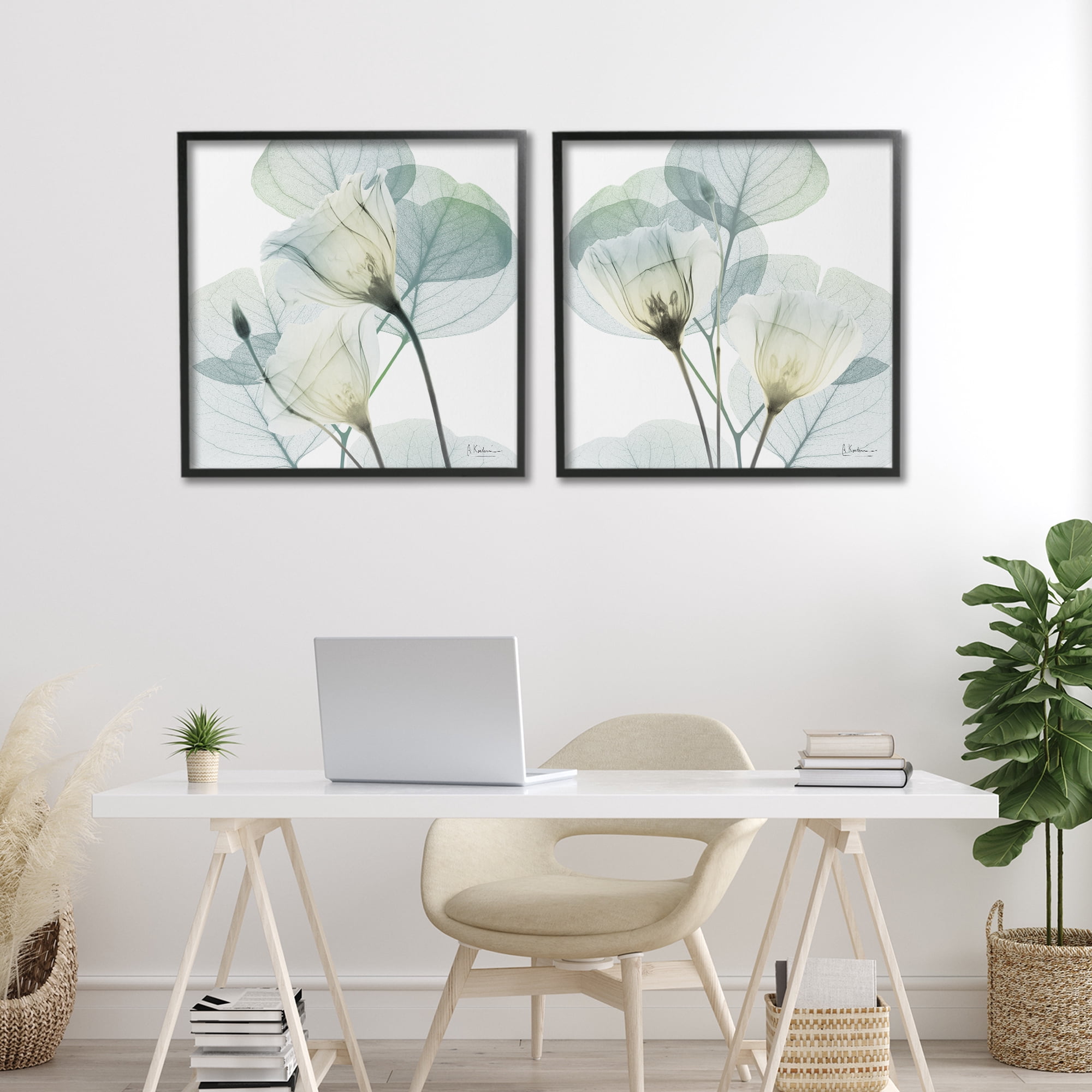 Stupell Industries Divine Fate Flowers 2 Piece Black Framed Giclee Art Set, design by Albert Koetsier