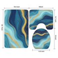 thumbnail image 3 of Blue Marble Gold Wave Pattern Bathroom Rugs Sets 3 Piece,Toilet Cover Set,Absorbent Non Slip Bathroom Mats Sets with U-Shaped Contour Rug Toilet Rug Set, 3 of 5