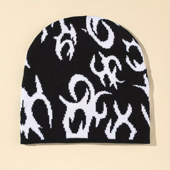 BLTIBY Y2k Spider Beanie Hat Knit Skull Cap Winter Warm Streetwear Hats for Women Man Teenagers Black Free Size