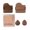 4 piece set, variant on 4/6 Pieces Small Thumb Cosmetic Puff Chocolate Biscuit Powder Puff Wet Dry Finger Powder Puff Makeup Tool