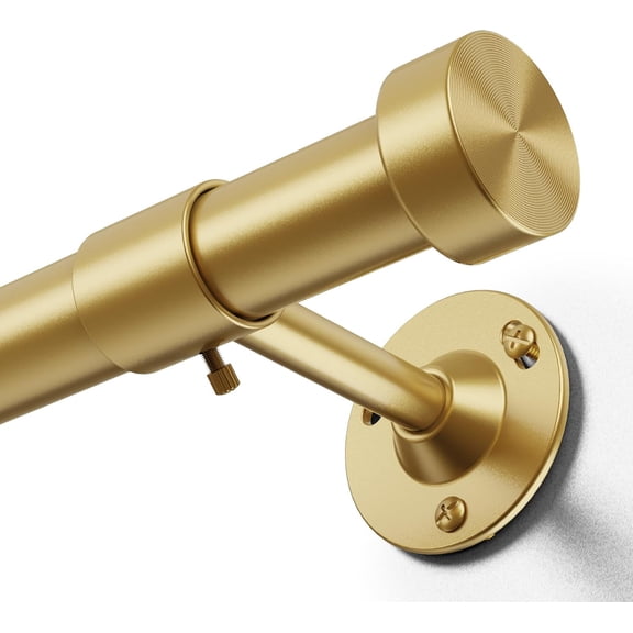 2 Pack Heavy Duty Curtain Rods 32-150 Inch, 1 Inch Adjustable Gold Curtain Rod for Windows, Extra Long Window Treatment Rods Set with Aluminium Finials, Modern Design