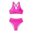 thumbnail image 3 of MSJUHEG Tie Back Bathing Suit,Tummy Control Bikini for Women,Thong String 2 Piece Bikini Set,Retro Swimsuit for Women,Halter Swimsuits for Women,Bathing Suits,High Cut Bathing Suits Hot Pink S, 3 of 8