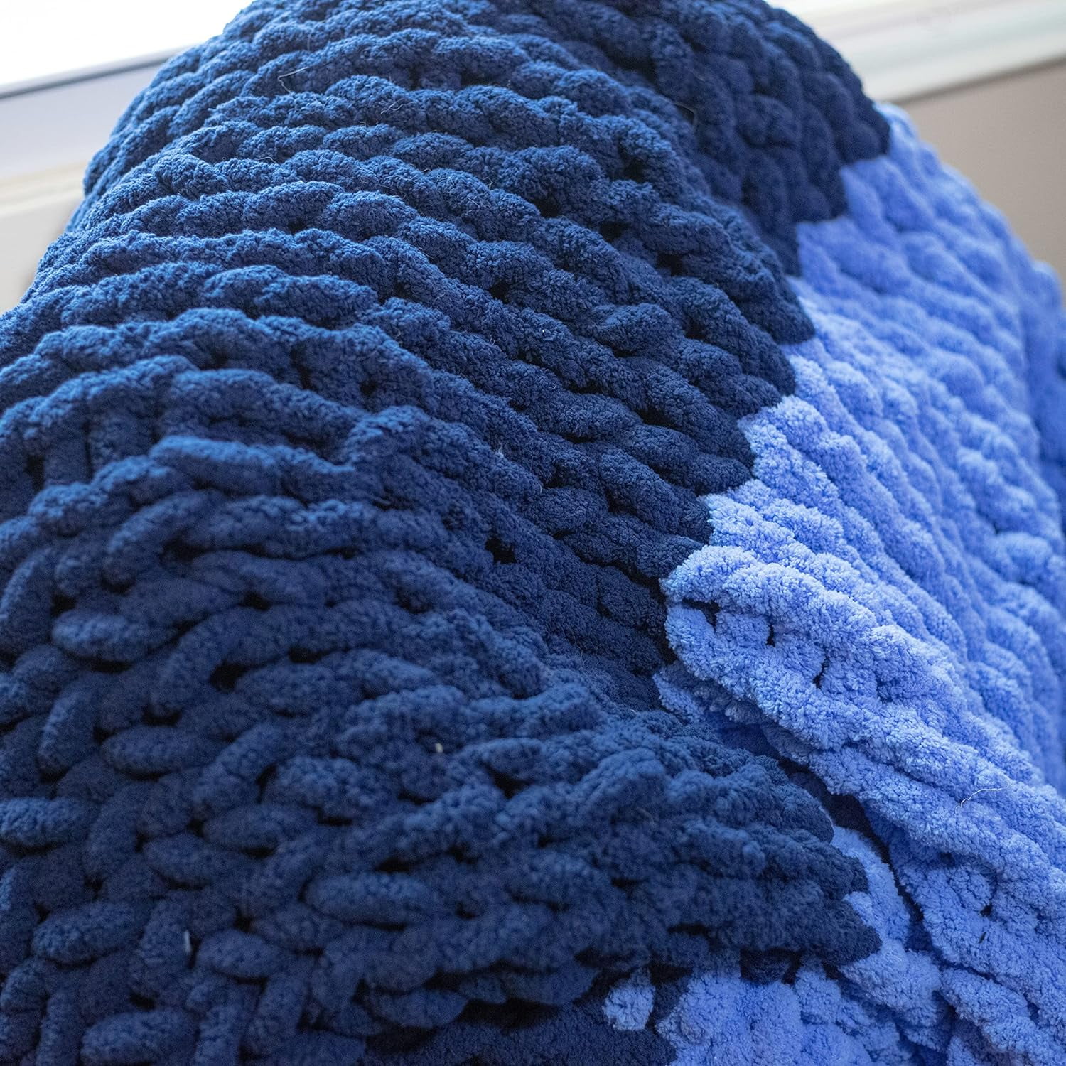 Chunky Yarn 3 Pack (24 Yards Each Skein) - Tie Dye Fluffy Chenille Yarn Perfect for Soft Throw and Baby Blankets, Arm Knitting, Crocheting and Crafts and Projects