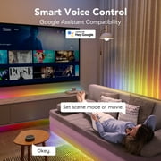Govee 49.2ft Wi-Fi RGBIC LED Strip Light لغرفة النوم ، غرفة المعيشة ، زخرفة المطبخ ، 16 مليون لون فاتح ، أبيض دافئ وأبيض بارد 48 واط مع طلاء سيليكون