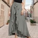 thumbnail image 5 of Cintura Wrap Faldas Pantalones Falda larga casual para mujer Cintura elástica Estilo elegante Traje diario (Gris XL) Cgtredaw para Mujer Gris T L, 5 of 7