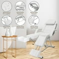 thumbnail image 6 of OmySalon Professional Massage Table,3-Section Adjustable 66in W/Steel Frame, Massage Lash Tattoo Chair&Bed W/2 Split Legs & 1 Tray for Spa Facial Waxing Physical Therapy(White), 6 of 7