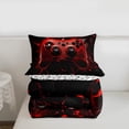 thumbnail image 7 of Gamer Comforter Set Twin Size,Gamepad Down Comforter 2Pcs,Teens Video Games Bedding Set,Black Red Geometric Honeycomb Gaming Duvet Insert Cartoon Game Reversible Decor,1 Pillowcase, 7 of 7