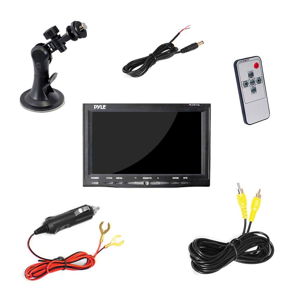 License Plate Backup Camera PLCM7500 7" LCD Window Suction Mount Monitor