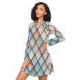 thumbnail image 3 of FORMRS Womens Long Sleeve Nightgowns Crew Neck Sleep Shirt Soft Pajamas Sizes S-3XL, Colorful Art Pattern, 3 of 8