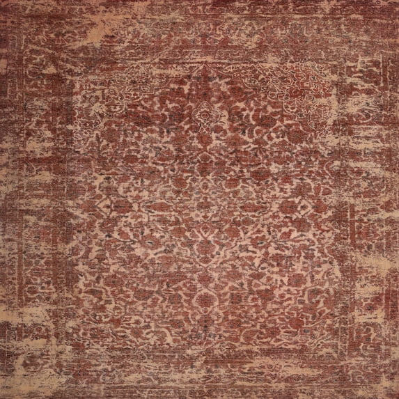 Ahgly Company Machine Washable Indoor Square Contemporary Sunrise Orange Area Rugs, 3' Square