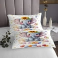 thumbnail image 3 of 3D Elephant Wildlife Bedspread Set Twin,Sunflower Floral Bed Set,Rainbow Candy Coverlet Set,Dreamy Glitter Stars Galaxy Bedding Set with 1 Pillow Case Bedroom Decor, 3 of 5