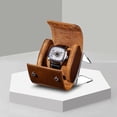 thumbnail image 3 of Portable Watch Travel Case - Single Watch Box Organizer for Men - PU Leather Watch Roll Travel Case, 3 of 5