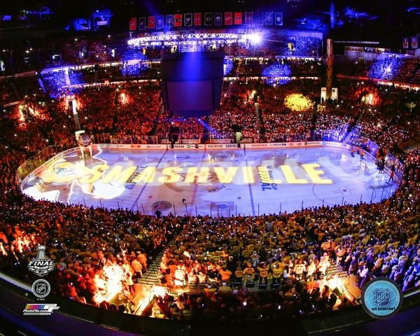 Bridgestone Arena Nashville Predators Game 3 2017 Stanley Cup Stadium Photo Framed Size: 12.5 x 15.5 