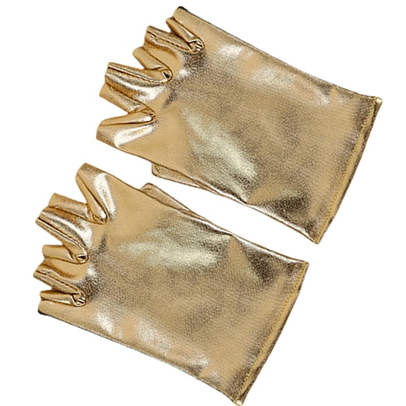 Jesscasday 2pcs Long Half Finger Leather Gloves Stage Performances Mittens Halloween Gloves