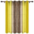 thumbnail image 2 of 2 Panels Yellow Brown Retro Wood Grain Curtains for Bedroom Living Room Drapes Kitchen Children's Room Window Curtain Modern Home Decor, 2 of 7
