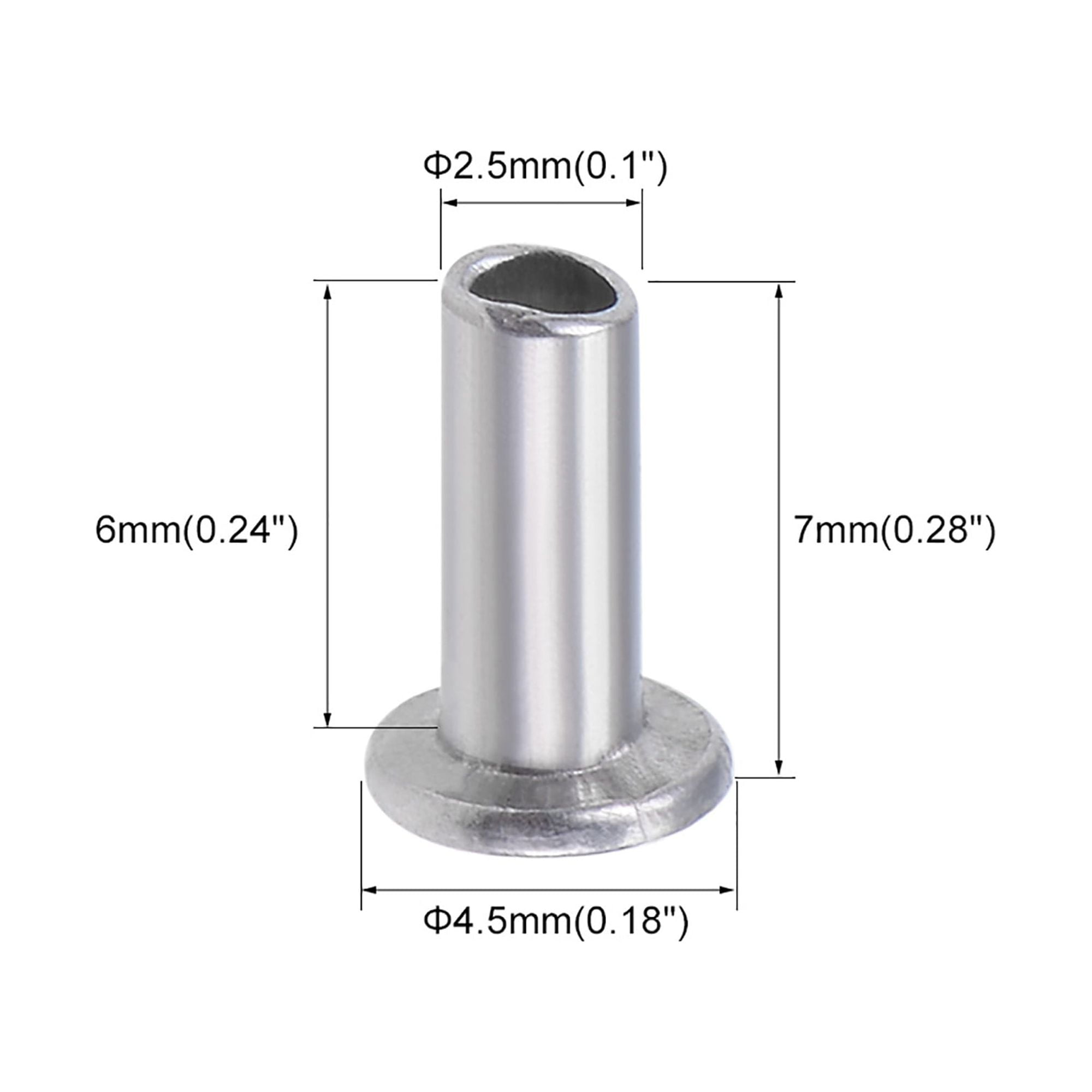 40pcs M6 Aluminum Flat Head Semi-tubular Rivets Half-hollow Rivet 8mm-35mm  Length Gb875 - Screws - AliExpress