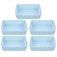 thumbnail image 1 of 5pcs Plastic Hollow Storage Baskets Hollow Desktop Basket Home Supplies, 1 of 8