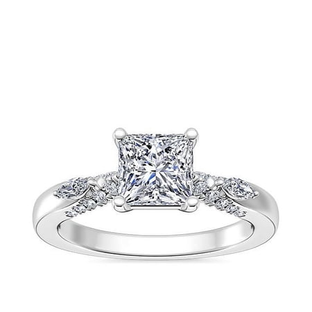 Diamond-Capitals IGI Certified Beautiful Princess Cut 2.20 Ct Beautiful Solitaire Lab Grown Diamond Anniversary Ring for Women Solid 14K White Gold (E/VVS2) Size 7