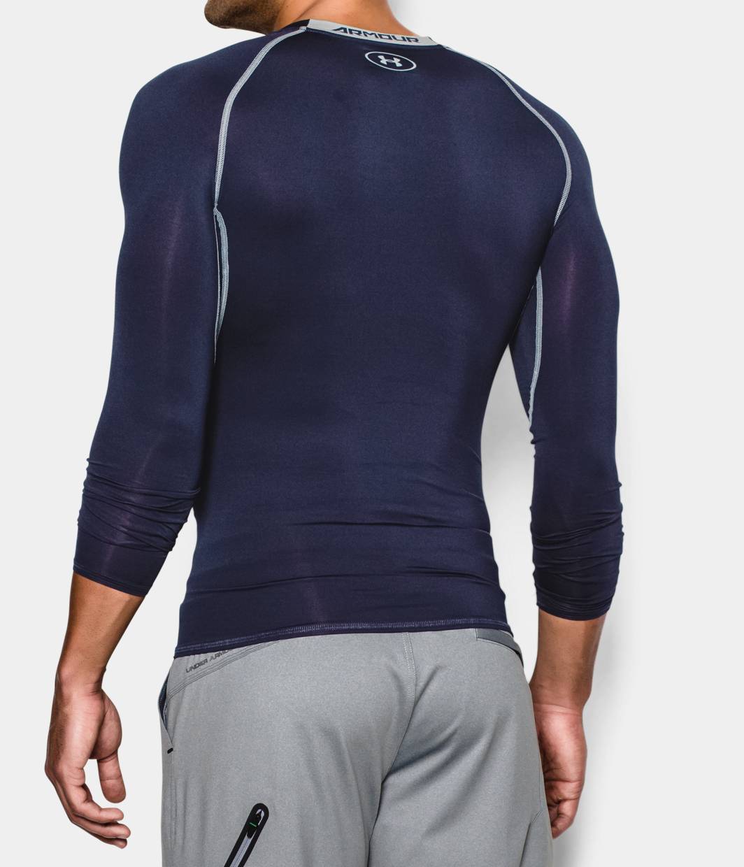 Under Armour Men's HeatGear Armour Long Sleeve Compression Shirt 1257471-410 Midnight Navy - image 3 of 4