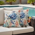 thumbnail image 5 of Outdoor Pillow Covers Sea Turtle Colorful Coral Starfish Waterproof Pillow Cases 16x16 Set of 2, Vintage Letter Throw Pillow Cover Pillowcase for Patio Balcony Couch Garden, 5 of 9