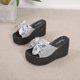 thumbnail image 5 of Amzcrzy Zapatos de mujer,Zapatos de mujer,Zapatillas de mujer, Zapatos de mujer con tacón inclinado, lentejuelas y lazo de suela gruesa con zapatillas de playa transpirables Sandalias Mujer Zapatilla, 5 of 6