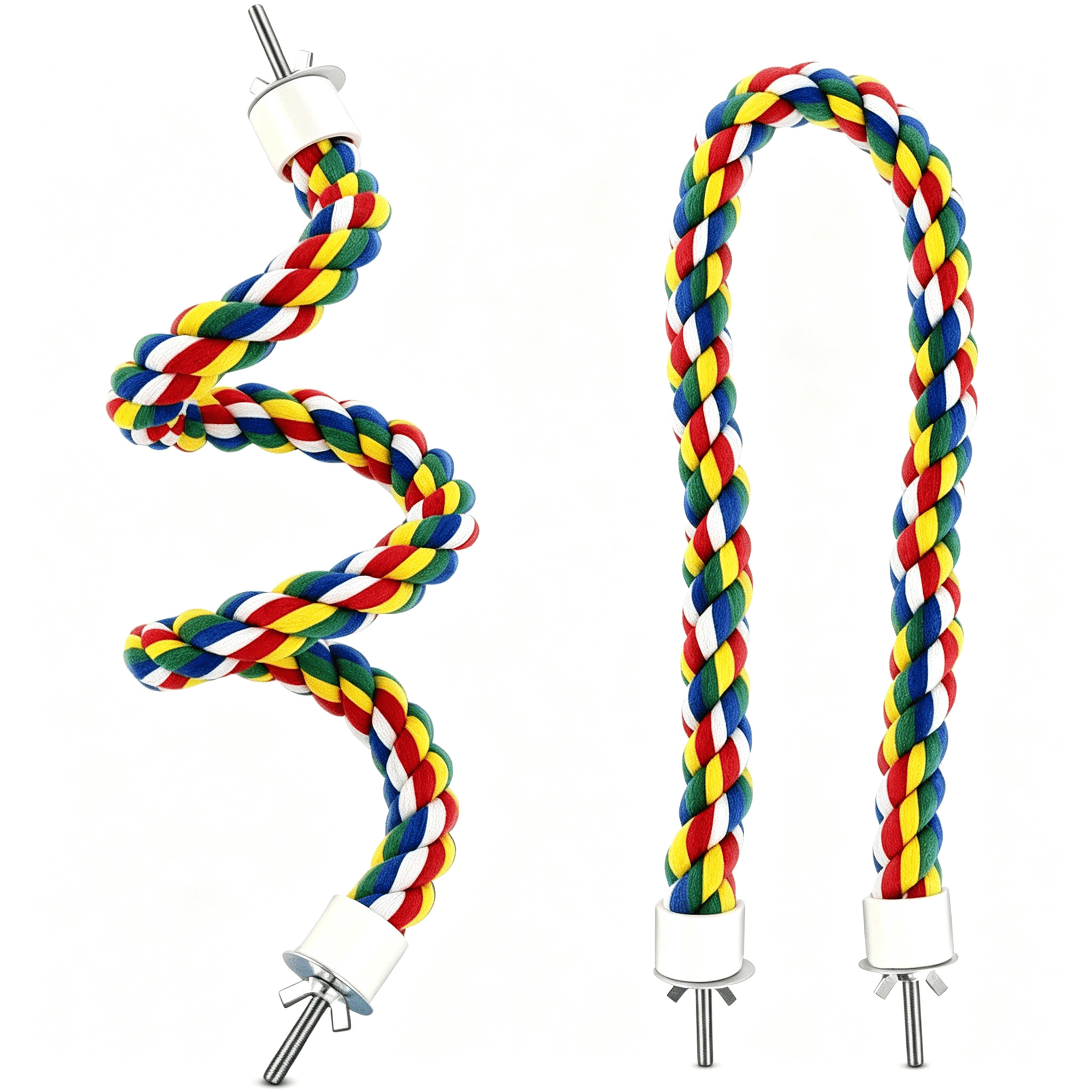 CYFW 23.6"Es Colorful Rope Perch for Bird Bungee Climbing Swing Parrot|Parrot Birds Bungee Rope Perch Climbing Swing Perches for Parrot Cockatiels Bird Cage Stand Accessories Colorful Parakeet