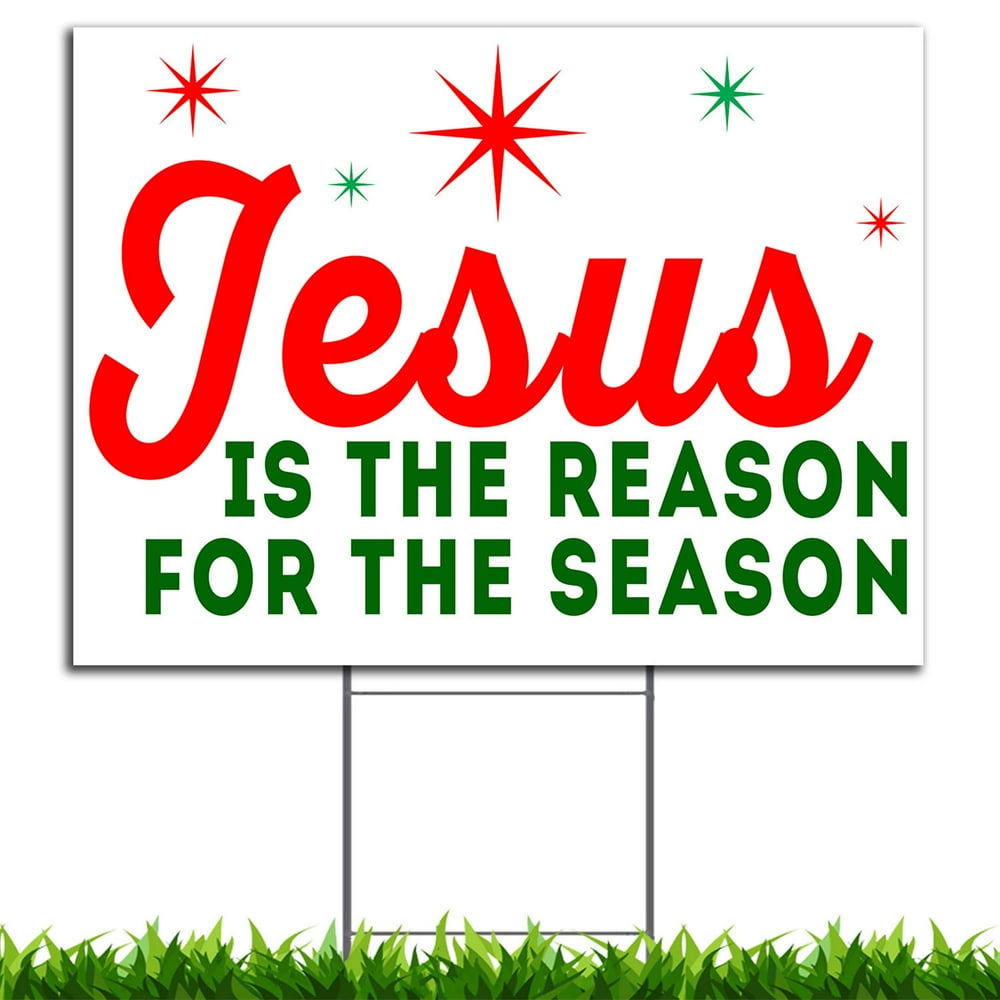 Jesus is The Reason for The Season Christmas Holiday Yard Sign, 24x18