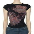 thumbnail image 1 of PENGXIANG T-Shirts à Col Rond pour Femmes Imprimé Vintage Manches Courtes Tops Grunge, 1 of 9