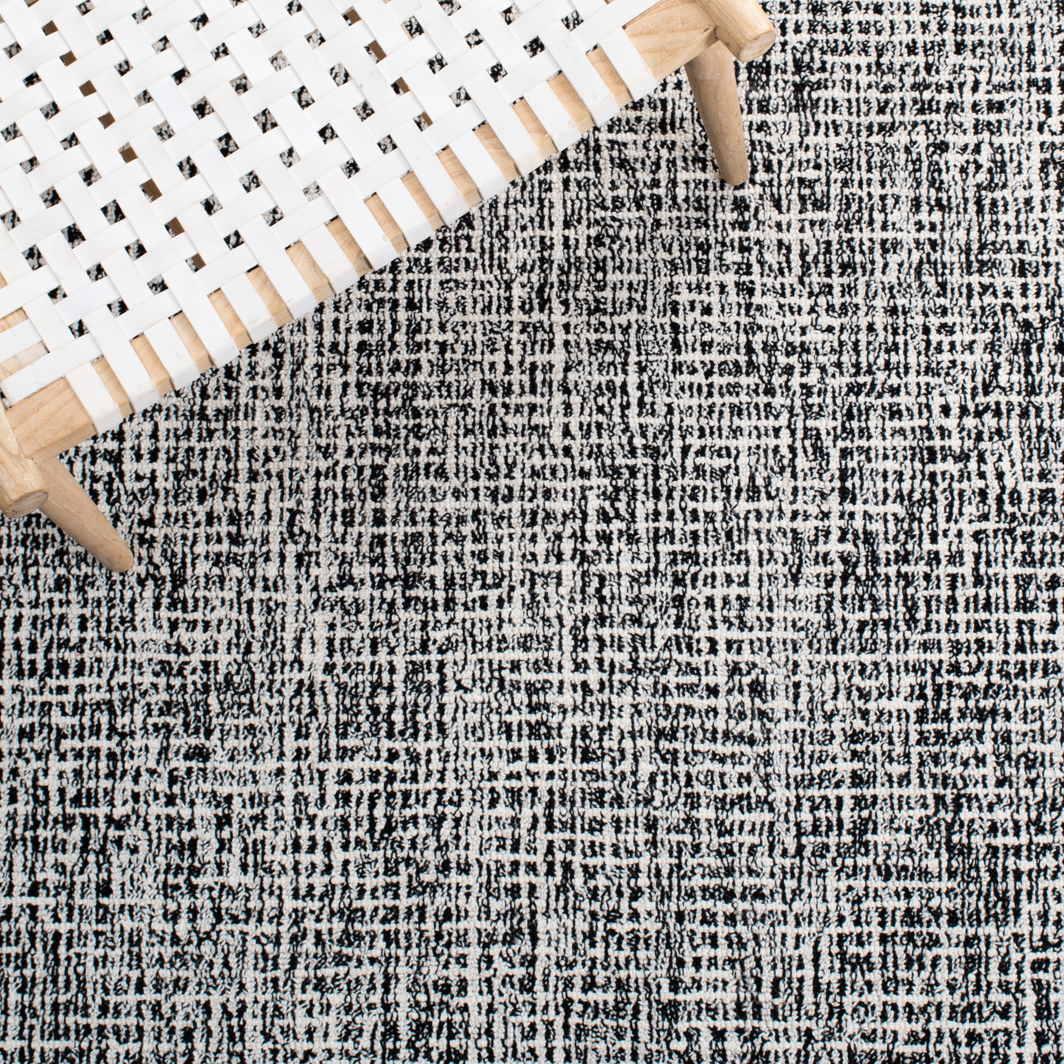 Safavieh Abstract Delia Distressed Wool Area Rug, Black/Ivory, 5' x 8'
