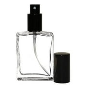 Grand Parfums 100ml Tall Empty Refillable Glass Atomizer Bottle Cologne Perfume Fine Mist Black Sprayer 100ml 3.4 Oz (2 Bottles)