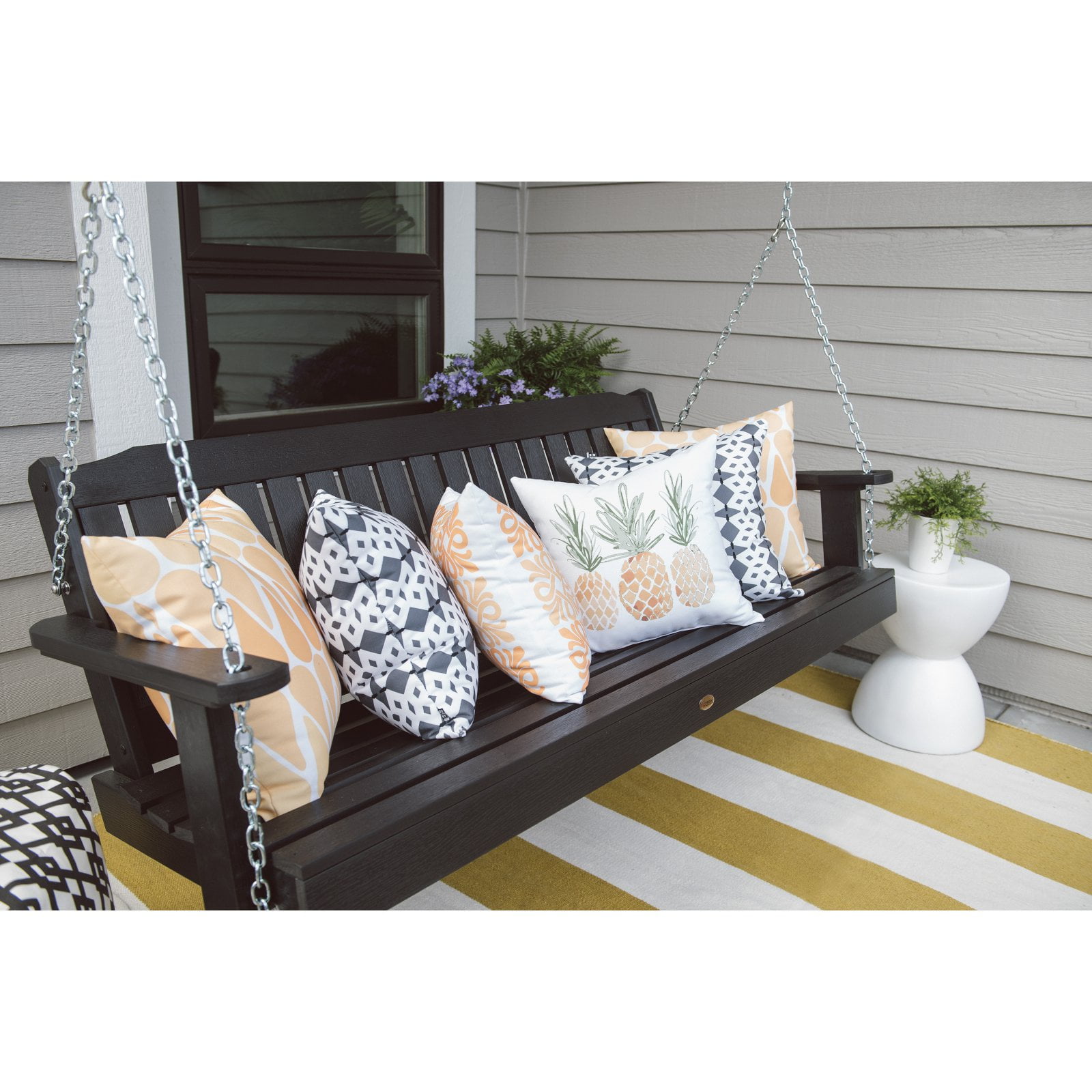 Simply Daisy, Watermelon Seeds, Geometric Print Outdoor Pillow