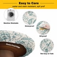thumbnail image 3 of Elastic Fitted Round Tablecloth, Teal Green Spring Floral Waterproof Stretch Table Cover for 36"-44" Tables, Retro Farmhouse Summer Botanical Washable Outdoor Tablecloths for Patio, Picnic, Camping, 3 of 9