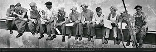 Buyartforless Men ATOP a Skyscraper Steel Beam Lunchtime ATOP NYC by John C Ebbets 36x24 Photographic Art Print Poster Historical Black and White
